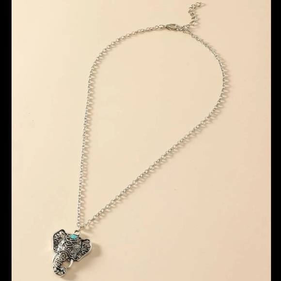 Silver Boho Elephant Necklace - Picture 4 of 5